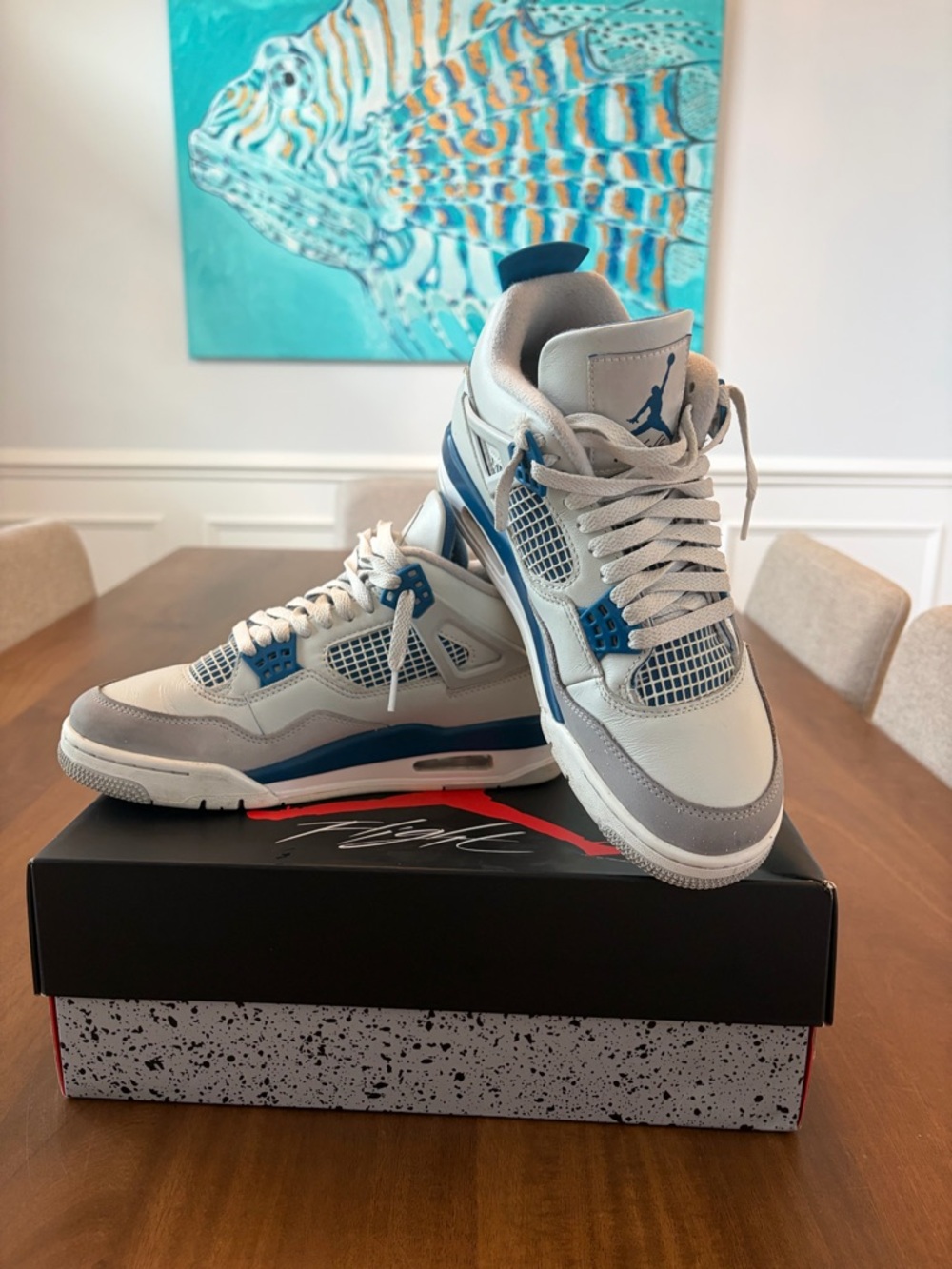 Air Jordan 4 Retro Military Blues - Picture 2 of 7